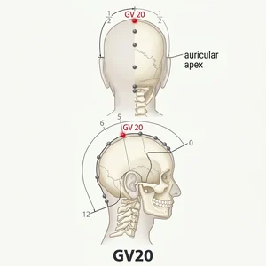 Baihui acupoint diagram