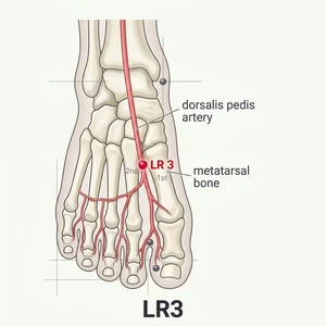 Taichong acupoint diagram
