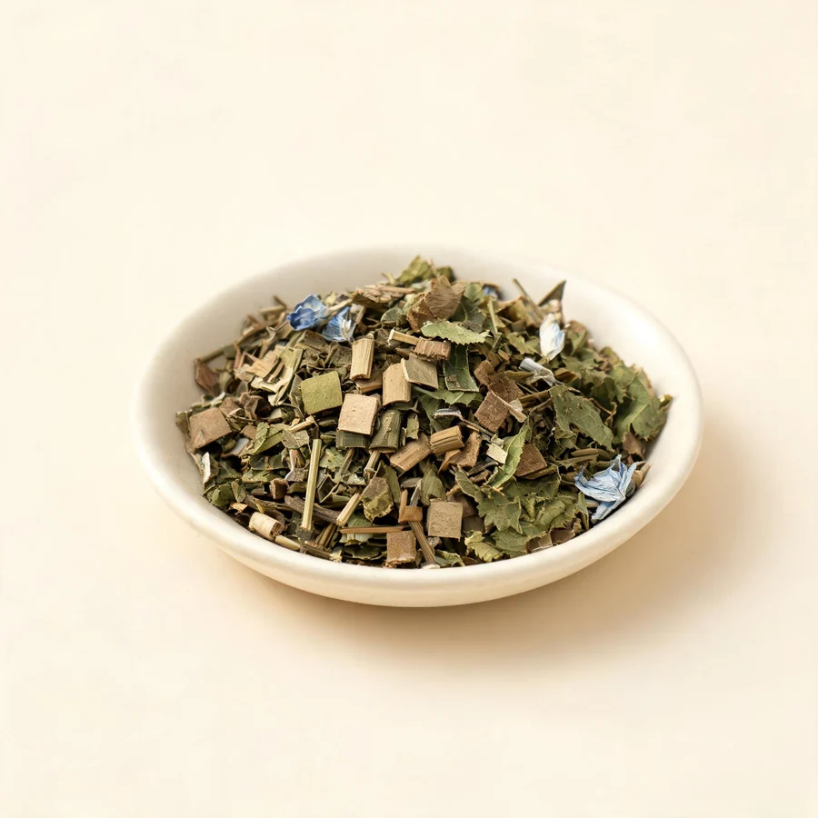 Dried Ban Zhi Lian whole plant arranged in a shallow bowl