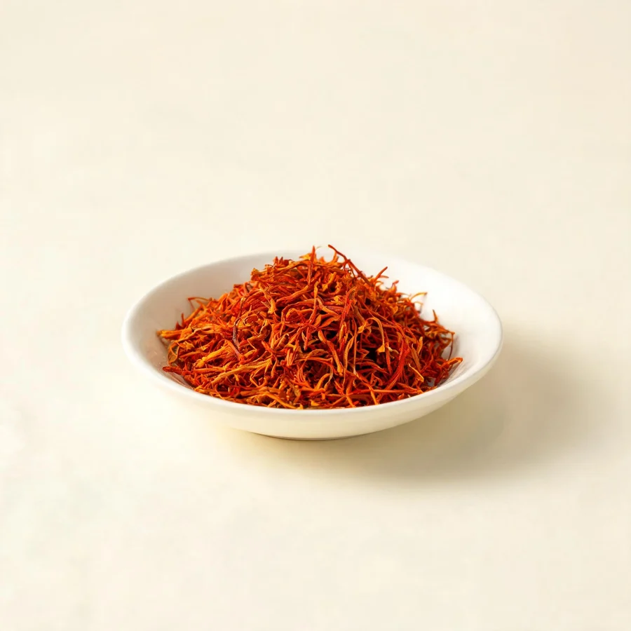 Dried Hong Hua flower arranged in a shallow bowl